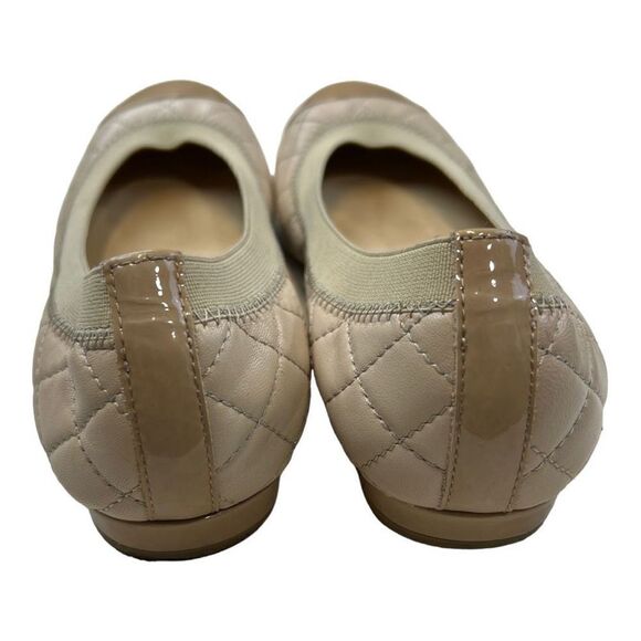 Stuart Weitzman Women's Leather Quilted Cap Toe Ballet Flats Shoes Nude Size 5M - Picture 3 of 7